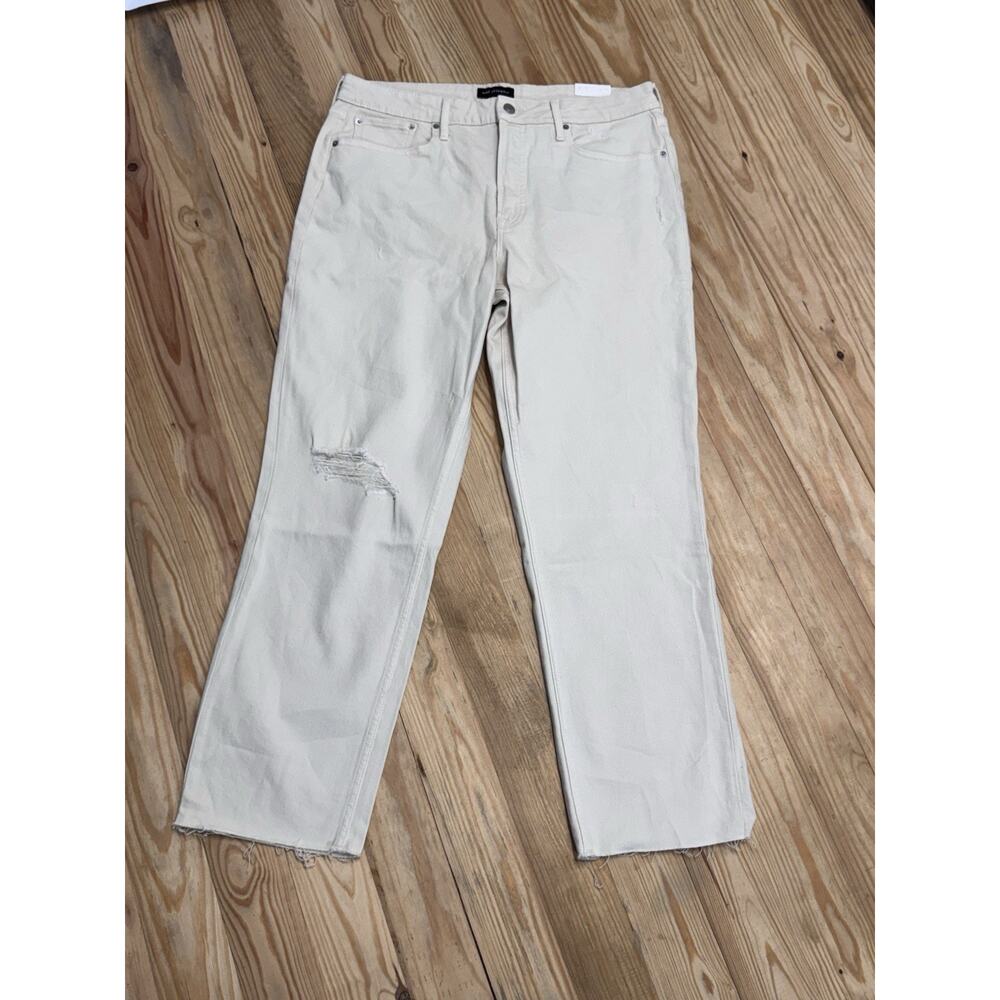Free Assembly Women’s Denim Jeans Super High Rise Straight Size 14 Raw Hem